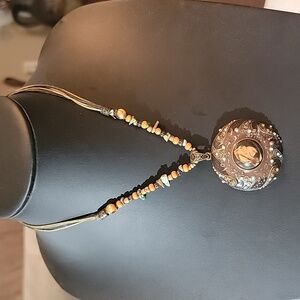 Large Circular Boho Pendant Statement Necklace